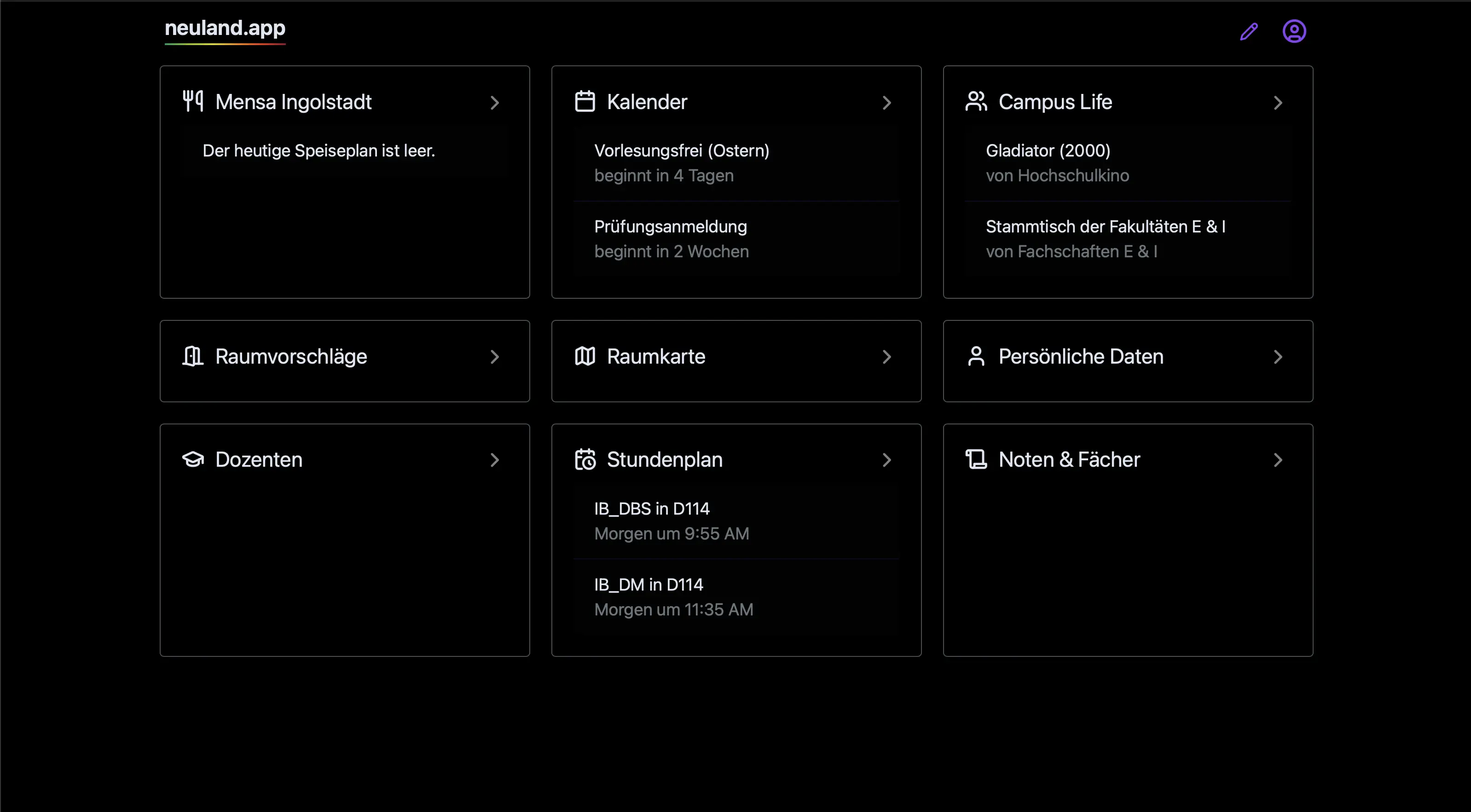 neuland.app project screenshot